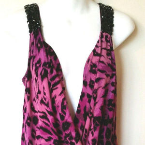 NEW~Size 2X Macy~Purple Animal Print